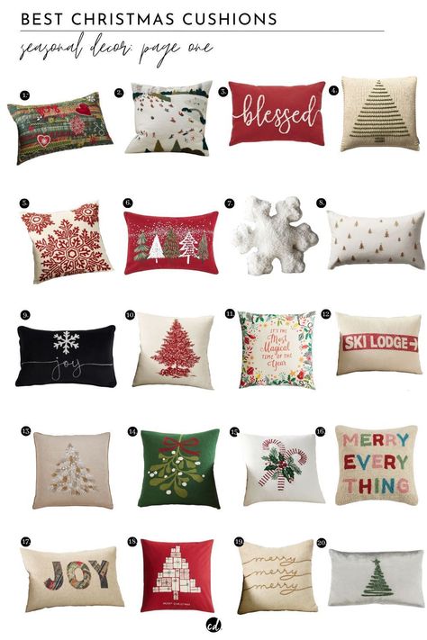 Cute Christmas cushions to style your home for some extra Christmas coziness!  Shop this roundup and more home styling ideas on chloe_dominik on LTK. Soft Furnishings Ideas, Reading Nook Ideas For Adults, Best Christmas Tree Toppers, Embellished Pillows, Reading Nook Ideas, Christmas Styling, Home Styling Ideas, Cute Cushions, Applique Pillows