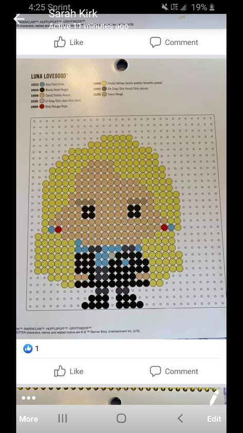 Luna Lovegood Perler Beads, Luna From Harry Potter, Harry Potter Perler Beads, Harry Porter, Hamma Beads, Luna Lovegood, Delica Beads, Loom Patterns, Pastel Yellow