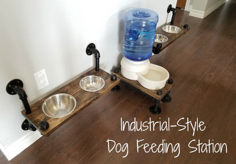 Cat Food Station, Dog Food Station, Dog Room Decor, Pet Station, Dog Bedroom, Pet Feeding Station, Dog Feeding Station, Puppy Room, Industrial Home Design