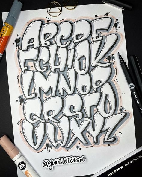 Handlettering Alphabet, Graffiti Alphabet Wildstyle, Fonts For Logos, Graffiti Alphabet Styles, Tattoo Lettering Alphabet, Hand Lettering Alphabet Fonts, Sign Painting Lettering, Graffiti Lettering Alphabet, Graffiti Art Letters