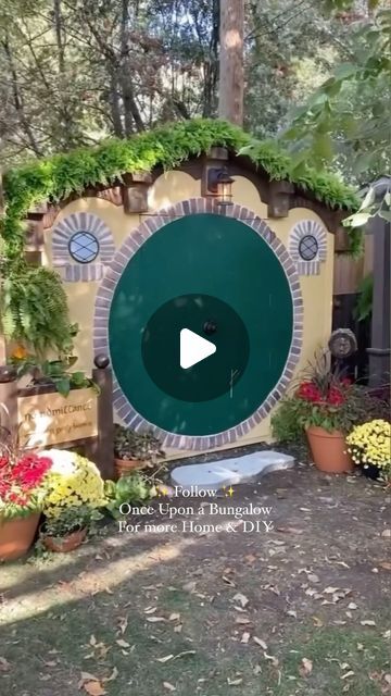 Hobbit Shed, Hobbit Garden Ideas, Hobbit Houses Diy, Hobbit Garden, Eccentric Home, Thrifty Diy, Future Garden, Hobbit Hole, Backyard Shed