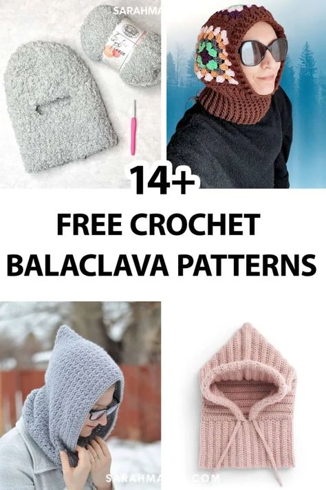 14 Free Balaclava Crochet Patterns - Sarah Maker Sarah Maker, Macrame Things, Crochet Hooded Cowl, Balaclava Crochet, Diy Coaster, Crochet Pot Holders Free Pattern, Crochet Balaclava, Crochet Potholder Patterns, Crochet Placemat Patterns