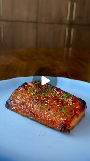 Alex Trim on Instagram: "Sweet & Spicy Miso Salmon

For the marinade:
2/3 cup white miso paste
1/2 cup brown sugar
1/4 cup sake
1/4 cup mirin
2.5Tbsp sambal

-Whisk together miso, sugar, and sambal until incorporated.
-Slowly whisk in the sake.
-Once the sake is whisked in add the mirin.
-Marinate salmon portions for at least 6 hours, up to 48 hours.
-Place marinated salmon on a foil lined sheet tray. Cook on your ovens highest broil setting until the top is nicely caramelized.
-Serve with sesame seed and scallions. Enjoy.

Knife: @kikuichi.cutlery

#food #foodie #foodies #recipe #recipes #receta #comida #cocina #salmon #salmonrecipe #salmonrecipes #easyrecipe #easyrecipes #pescatarian #pescatarianrecipes #misosalmon #misoglaze #delicious #luxury #finedining #japan #japanese #japanesefood Marinate Salmon, Fish Dishes Recipes, Romantic Food, Pumpkin Mash, White Miso Paste, Seafood Delight, Miso Glazed Salmon, Miso Salmon, Food Seafood