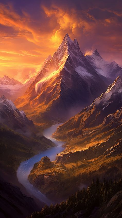 #FantasyArt #MattePainting #Terragen #DetailedPainting Fantasy Mountain Range, Mountain Range Painting, Landscape Concept, Magical Art, Matte Painting, Medieval Fantasy, Mountain Range, Fantasy Landscape, Inspiring Quotes