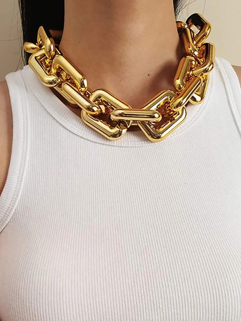 Rings Shein, Outfits Curvy, Outfit 2022, Plus Size Spring, Chunky Jewelry, Girly Accessories, Jewelry Fashion Trends, Gold Chain Jewelry, Neck Chain