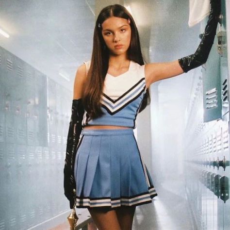 How To Buy Olivia Rodrigo's Cheerleader Costume In 'Good 4 U' For Halloween Olivia Rodrigo Outfit, Cheerleader Halloween, Cheerleader Halloween Costume, Cheer Costumes, Cheer Tops, Long Black Gloves, Good 4 U, Cheerleader Outfit, Cr7 Jr