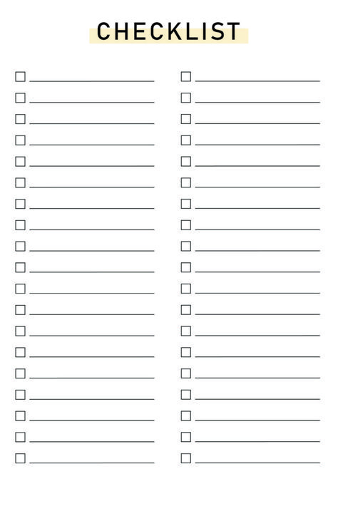 Printable Blank Checklist Templates Free Printable Checklist Template, Blank Checklist Template, Blank List Template, Blank Forms Free Printable, Editable Checklist Template Free, Blank Checklist Printable Free, Blank Checklist, Checklist Template Printables, March Checklist