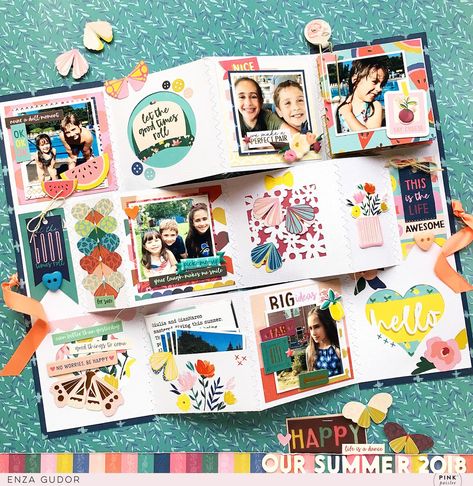 Multi-Photo Layout Photo Album Design Layout, Photo Scrapbook Layout, Multi Photo Layouts, Scrapbooking Retreats, Page Scrapbooking, Pink Paislee, Photo Layout, Multiple Pictures, Album Scrapbook