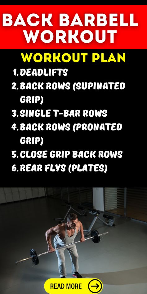 Incorporate a back barbell workout into your crossfit routine for a challenging and dynamic workout. Perfect for men and women, it enhances overall fitness and strength.Engage your core muscles with a back barbell workout designed for women. Ideal for at-home fitness, it targets the abs and lower back, strengthening the core. Shoulder And Back Workout, Lower Back Strengthening, Workout Program For Women, Crossfit Routines, Back Strengthening, Barbell Exercises, Dynamic Workout, Exercises For Back, Muscular Back