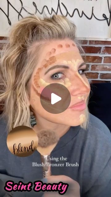 Suzy Turner 🔆 Makeup • Skincare • Hair 🔆 on Instagram: "Reposting this video bc this application still amazes me! Our cream makeup blends out beautifully and naturally! Get colormatched at www.colormatchbysuzy.com #seint #seintbeauty #makeupapplication #makeup #makeuptutorial #makeupforbeginners #creammakeup #viralmakeup #makeuptips #beautyhacks #hac  #seintmakeup #seintartist" Sient Makeup Tutorial, Seint Makeup Tutorials For Beginners, Makeup Application Guide, Makeup Blending, Bronzer Brush, Makeup Mistakes, Makeup Tutorial Video, Cream Makeup, Makeup Tutorial For Beginners