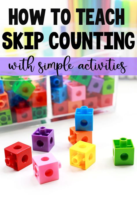 Skip counting is an important math skill that allows students to develop strong number sense. It also lays the foundation for understanding multiplication. Skip counting is not just limited to counting by 2s, 3s, 5s, and 10s. When students truly understand skip counting, they are able to recognize any number pattern. Click to read more about how to get students to master skip counting. Grade 1 Counting Activities, Counting To 20 Games, Counting By 3's Activities, Skip Counting Activities 1st Grade, Skip Count Activities, Count In 2s 5s 10s, Teaching Skip Counting 1st Grade, Skip Counting In 2s Activities, How To Teach Counting By 5s