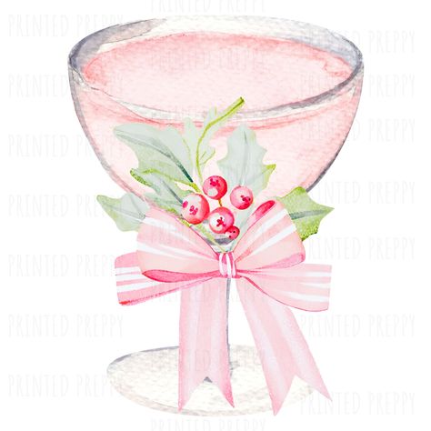 Christmas Pink Aesthetic, 21st Sign, Pink Christmas Png, Bar Cart Print, Chinoiserie Christmas, Christmas Canvas Art, Christmas Cocktail, Brand Ideas, Bow Png