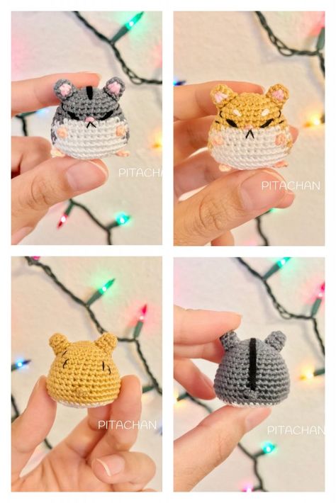 Amigurumi Hamster Free Pattern Crochet Lampshade, Free Amigurumi Crochet Patterns, Animal Amigurumi, Easy Crochet Animals, Crochet Disney, Crochet Keychain Pattern, Pola Amigurumi, Crochet Animals Free Patterns, Crochet Design Pattern