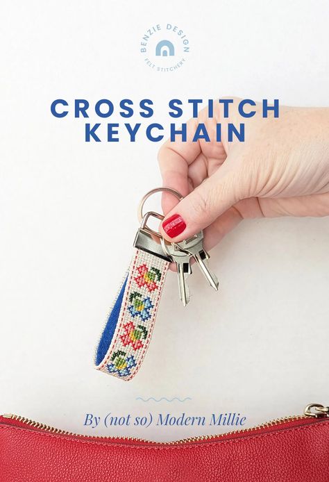 Cross Stitch Floral Keychain – Benzie Design Cross Stitch Keychain, Stitch Keychain, Cross Stitch Floral, Floral Keychain, Unique Cross Stitch, Cross Stitch Tutorial, Floral Cross Stitch Pattern, Custom Cross, Dmc Embroidery Floss