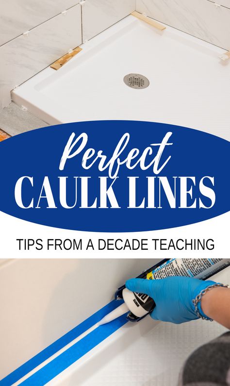 Collage shower before and process of caulking a Shower pan. Diy Caulking Bathroom, Shower Caulking Tips, Shower Caulking Replacing, Caulking Tips Bathroom, Caulking Tips, Bathtub Surround, Bathroom Addition, Tub Surround, Shower Surround