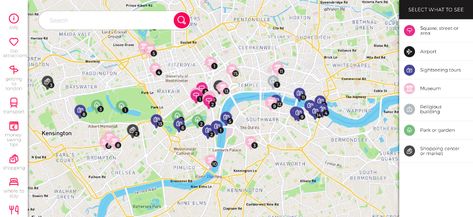 10 Inspiring Interactive Map Design & UX Examples | TravelTime Blog London Tourist Map, Adobe Design, Ux Mobile, Heat Map, Satellite Maps, Weather Map, Tourist Map, World Cities, Music Themed