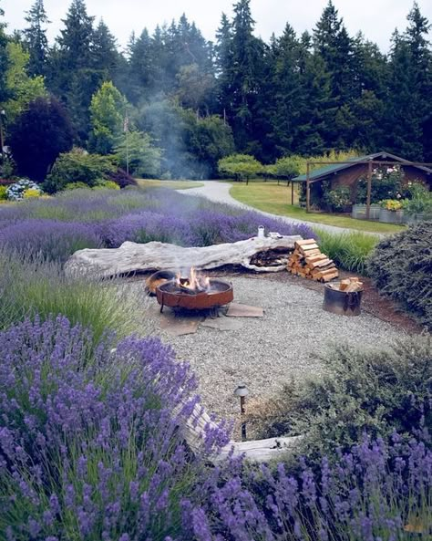 Farm Landscaping, Luxury Farm, Bainbridge Island, Have Inspiration, Mediterranean Garden, Farm Stay, Garden Landscape Design, Garden Cottage, Outdoor Fire