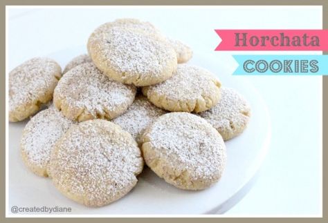 Horchata Cookies @createdbydiane Horchata Desserts, Horchata Cookies, Cookies Made With Pudding, Stuffing Sandwich, Cookies Quotes, Chicken Pineapple Kabobs, Bake Quotes, Rice Cinnamon, Curry Chicken Meatballs