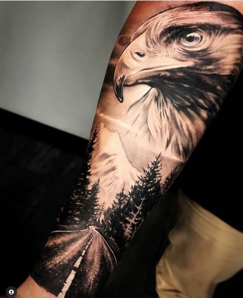 33 Remarkable Eagle Tattoo Ideas - The XO Factor Men Tattoo Ideas Eagle, Eagle Tattoo Men Arm Sleeve, Black Eagle Tattoo Design, Eagle Tattoos Men, Eagle Sleeve Tattoos For Women, Eagle Tattoo Forearm Men, Eagle Women Tattoo, Eagle Forearm Tattoo For Men, Womens Eagle Tattoo