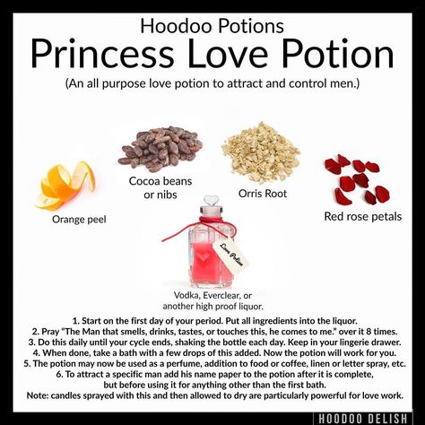 Ms Avi on Instagram: “~*~ HOODOO POTIONS: PRINCESS LOVE POTION ~*~ As a general rule Hoodoo does not spend a lot of time making potions. But when it does, they…” Hoodoo Conjure Rootwork, Hoodoo Rootwork, Hoodoo Oils, Hoodoo Magic, Hoodoo Conjure, Princess Love, Potions Recipes, Hoodoo Spells, Voodoo Hoodoo