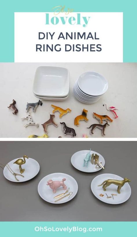 Diy Ring Dish, Ring Boxes Diy, Anthropologie Hacks, Ring Holder Diy, Diy Anthropologie, Diy Ring, Cute Diy, Diy Rings, Crafty Diy