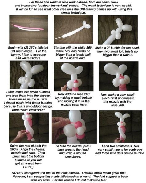 Bunny Balloon Animal | How To Make Balloon Animals Ballon Animal, Easter Balloon Decor, Balloon Rabbit, Balloon Tutorials, Easter Balloons, Animal Balloons, Twisting Balloons, How To Make Balloon, Balloon Creations