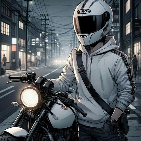 Made with copilot AI | feel free to save, share, repost & anything you want Anime Style, Cafe Racer, Bike