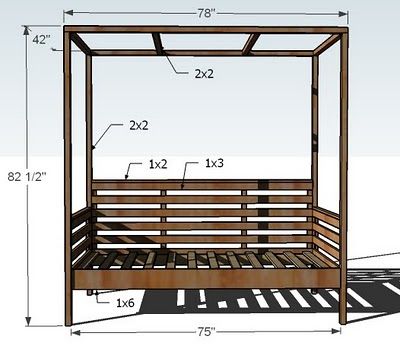 Outdoor daybed plans, would like to augment this with a pull out sandbox below Outdoor Daybed With Canopy, Daybed With Canopy, Daybed Canopy, Sofa Daybed, Diy Daybed, Smart Tiles, Indoor Outdoor Furniture, Outdoor Daybed, Outdoor Furniture Plans