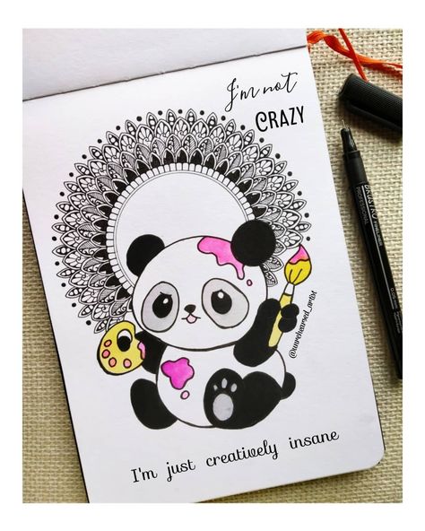 Panda Drawing Mandala, Latest Mandala Art Designs, Cute Panda Drawing Doodles, Mandala Scenery, Panda Mandala Art, Mandala Workshop, Mandala Therapy, Panda Mandala, Alphabet Mandala