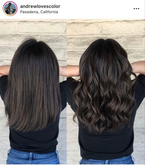 Rich Brown Hair Color Balayage, Dark Ash Brown Highlights On Black Hair, Dark Ash Balayage On Black Hair, Natural Balayage Black Hair, Dark Ash Balayage, Subtle Balayage Black Hair, Subtle Brunette, Rich Brown Hair Color, Mocha Color Hair