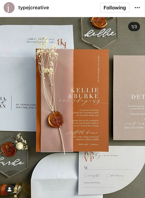 Earth Tone Wedding, Orange Wedding Invitations, Rusting Wedding, Burnt Orange Weddings, Dream Wedding Decorations, Fall Wedding Invitations, Future Wedding Plans, Orange Wedding, Wedding Essentials