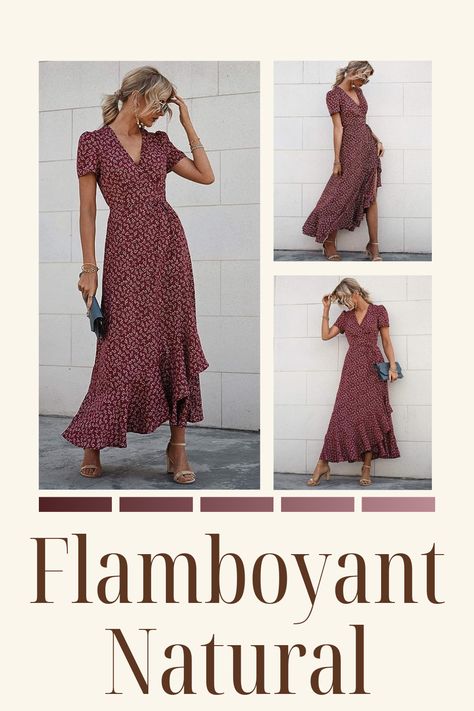 Flamboyant Natural Dresses, Flamboyant Natural Summer Outfit, Kibbe Flamboyant Natural Outfit, Flamboyant Natural Dress, Flamboyant Natural Outfit, Kibbe Flamboyant Natural, Maxi Dress Casual Boho, Flamboyant Fashion, Natural Outfits