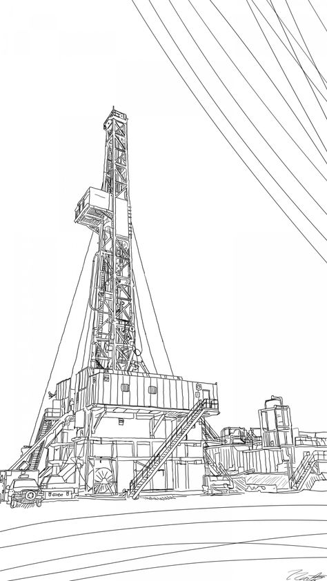 10+ Oil Rig Drawing Check more at https://drawingwow.com/10-oil-rig-drawing/ Oil Rig Drawing, Oil Drawing, Oil Rig Jobs, Water Well Drilling Rigs, Water Well Drilling, Samurai Tattoo Design, Oil Platform, Oil Drilling, A Level Art Sketchbook