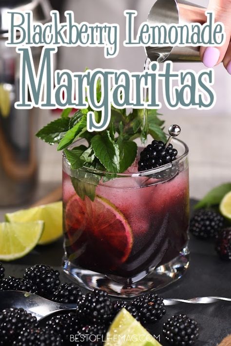 These blackberry lemonade margaritas are full of flavor, but not too sweet, making them the perfect go to cocktail for any afternoon or happy hour. Blackberry Margarita Recipe | Lemonade Margarita Recipe | Summer Margarita Recipe | Tequila Cocktail Recipe | Summer Cocktail Recipes | Pool Party Drinks | Margaritas for Pool Parties | Spring Margaritas | Margarita Recipes for Spring Blackberry Lemonade Margarita, Blackberry Cordial Recipe, Lemonade Margarita Recipe, Low Carb Margarita Recipe, Bar Drink Ideas, Blackberry Margarita Recipe, Recipe Lemonade, Blackberry Puree, Lemonade Margarita