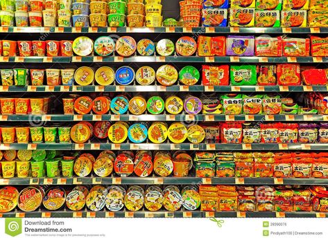 Instant Noodles On Supermarket Shelves Editorial Photo - Image: 28390076 Supermarket Reference, Market Shelf, Supermarket Design Interior, Sarah Miller, Japanese Grocery, Barbecue Design, Grocery Store Design, Supermarket Shelves, Supermarket Design