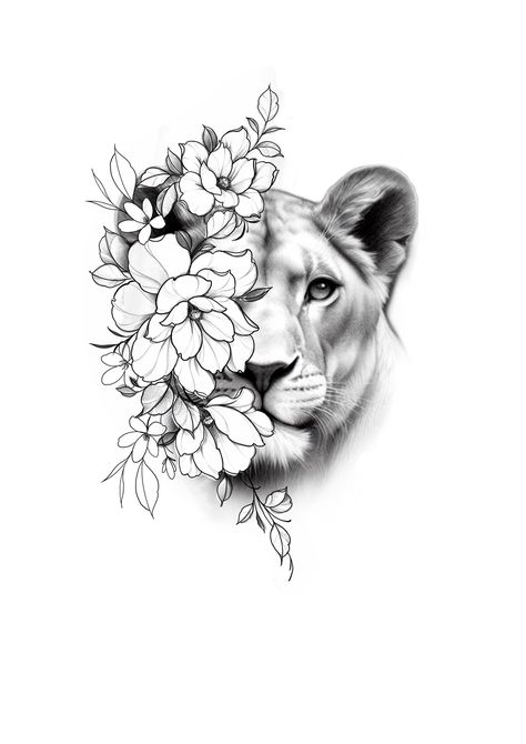 Female Lion Tattoo, Tier Tattoo, Lioness Tattoo, Lion Tattoo Sleeves, Leo Tattoos, Lion Tattoo Design, Hip Tattoos Women, Inspiration Tattoos, Thigh Tattoos Women