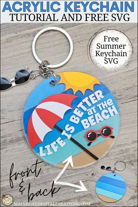 acrylic keychain tutorial, free circle keychain SVG, summer SVG free, Summer keychain svg, beach SVG, keychain tutorial, how to make keychains with your Cricut, how to put adhesive vinyl on a keychain, free round keychain svg, acrylic keychain SVG free, keychain cut file free Acrylic Keychain Tutorial, Circle Keychain Svg, Svg Keychain, Keychain Tutorial, Circle Keychain, Keychain Svg, Cricut Svg Files Free, Keychain Display, Keychain Craft