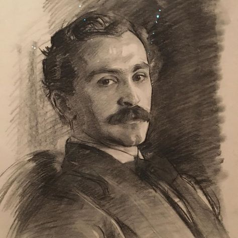 John Singer Sargent, Dr Charles Fleischer 1903 - The Morgan Library & Museum Charles Fleischer, John Sargent, Sargent Art, Charcoal Portraits, Academic Art, John Singer Sargent, Figure Sketching, Portrait Sketches, Pencil Portrait