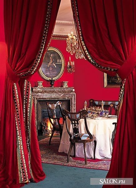 Victorian Parlour, 2023 Home Interior, Red Velvet Curtains, Wall Decorating Ideas, Lost Horizon, Victorian Home Decor, Modern Living Room Wall, Maximalist Interior, Set Dressing