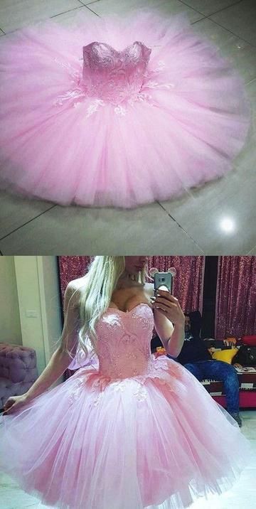 Pink Homecoming Dresses Short, Pink Homecoming Dress Short, Chic Party Dress, Pink Homecoming Dresses, Sweetheart Homecoming Dress, Poofy Dress, Pink Homecoming, Pink Homecoming Dress, French Maid