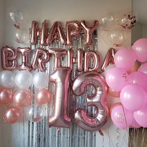 13 Candles Birthday, Pink 13 Balloons, 13 Birthday Backdrop, 13 Birthday Balloon Ideas, Teenage Birthday Decor, 13 Birthday Decor, Cute 13 Birthday Party Ideas, Birthday 13 Year, Thirteen Birthday Ideas