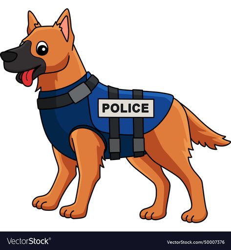 Police Dog Illustration, Police Cartoon, Police Cakes, Police Dog, Dangerous Dogs, Cartoon Clipart, Dog Cartoon, Dog Vector, Police Dogs