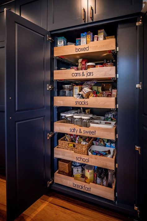 Pull Out Pantry Shelves, Diy Pantry Shelves, Pantry Shelves, Desain Pantry, Pantry Remodel, Pantry Shelving, Pantry Closet, Diy Pantry, Kitchen Pantry Storage