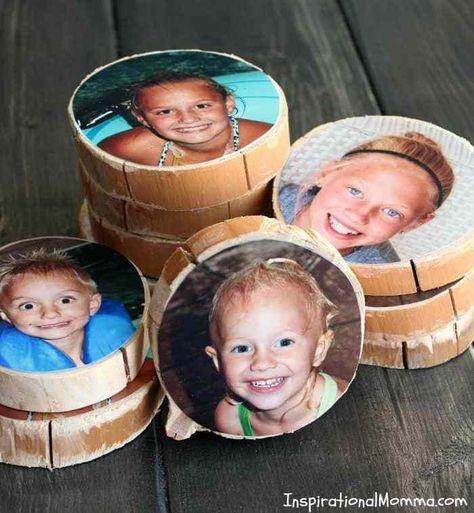 These DIY Wooden Photo Coasters are a perfect way to capture a beautiful memory while creating a practical gift that anyone would love! #inspirationalmomma #DIYgifts #gift #photocoasters #DIY #wooden Coasters With Pictures, Photo Coasters Diy, Diy Wood Coasters, Wooden Coasters Diy, Wood Coasters Diy, Picture Coasters, Picture Walls, Photo Christmas Gifts, Diy Home Decor For Apartments