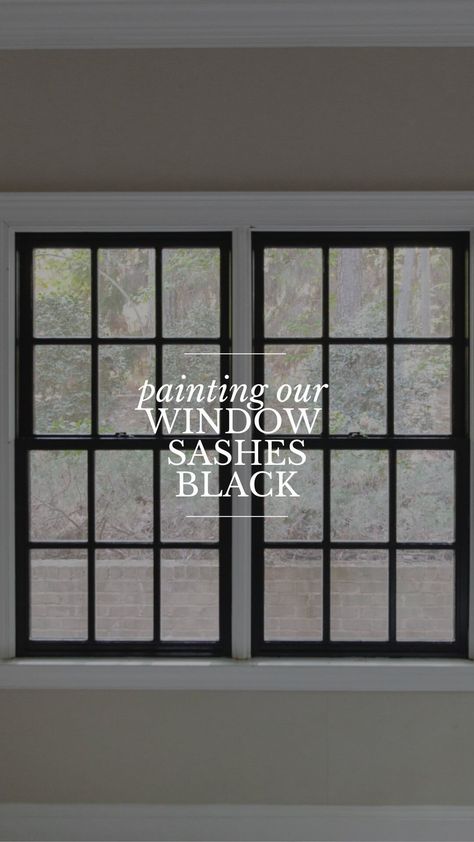 Black French Windows, Black Window Frames Interior, Black Window Trim Interior, Black Paned Windows, Black Vinyl Windows, Julia Marcum, Black Window Trim, Black Windows Exterior, Black Window Trims