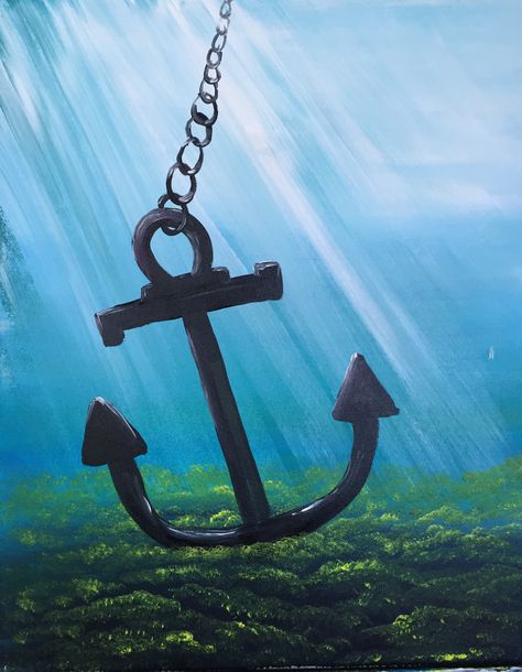 Anchors Away Nautical Painting Ideas, Anchor Aesthetic, Anchor Card, Anchor Painting, Underwater Tattoo, Coral Drawing, Anchor Art, Ocean Drawing, Underwater Ocean