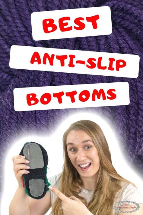 Learn about how to sew anti-slip bottoms to your crochet slippers, booties, socks and shoes with this tutorial and review. VIDEO included. #crochet #pattern #crochetpattern #freecrochetpattern #crochettechniques  #tutorial #crochettutorial #winter #diy #diyideas #giftideas #tipsandtricks #review #youtube #video #crochetproject #suede #antislip #slippers #booties #socks #shoes Weave In Ends Crochet, Crochet Ends, Modern Living Room Decor Ideas, Crocheted Slippers, How To Weave, Baby Frock Pattern, Frock Patterns, Blogger Inspiration, Crochet Tips