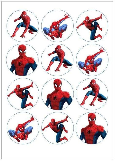 Spiderman Birthday Stickers, Spiderman Cupcake Toppers, Spiderman Printables, Spiderman Topper, Spiderman Birthday Party Decorations, Spiderman Images, Spiderman Cupcakes, Spiderman Cake Topper, Kids Cake Toppers