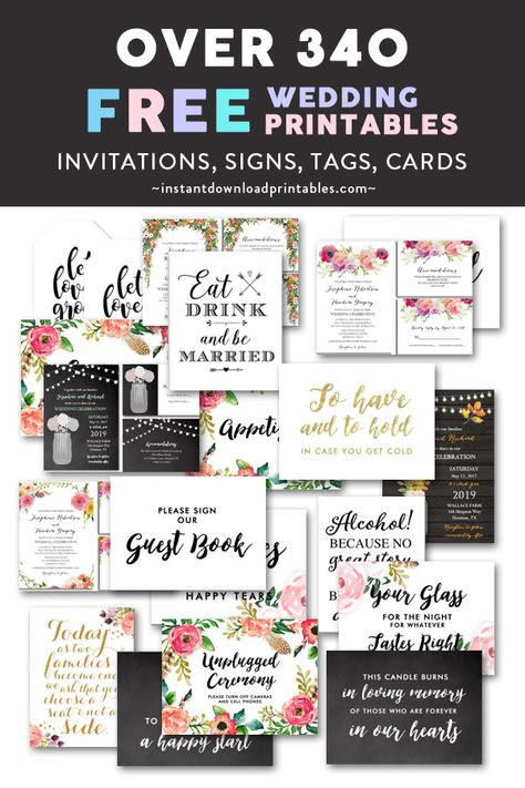 Free Printable Wedding Invitations, Free Wedding Invitation Templates, Free Wedding Invitations, Cricut Wedding, Wedding Reception Signs, Free Wedding Printables, Printable Wedding Sign, Reception Invitations, Pocket Wedding Invitations