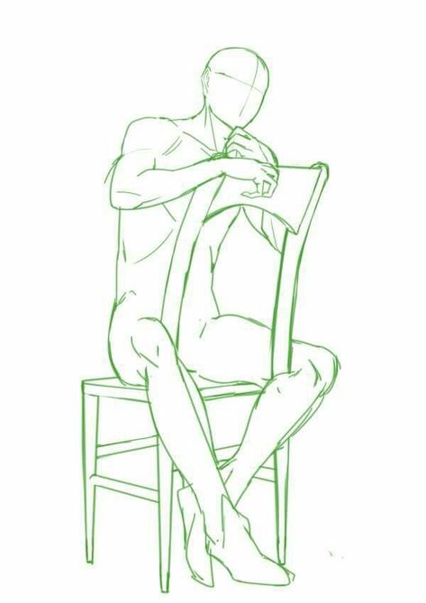 Pose in chair #ChairDrawing Chair Drawing, Sketch Poses, 캐릭터 드로잉, Poses References, Anatomy Drawing, Figure Drawing Reference, Art Poses, Anime Poses Reference, Drawing Base